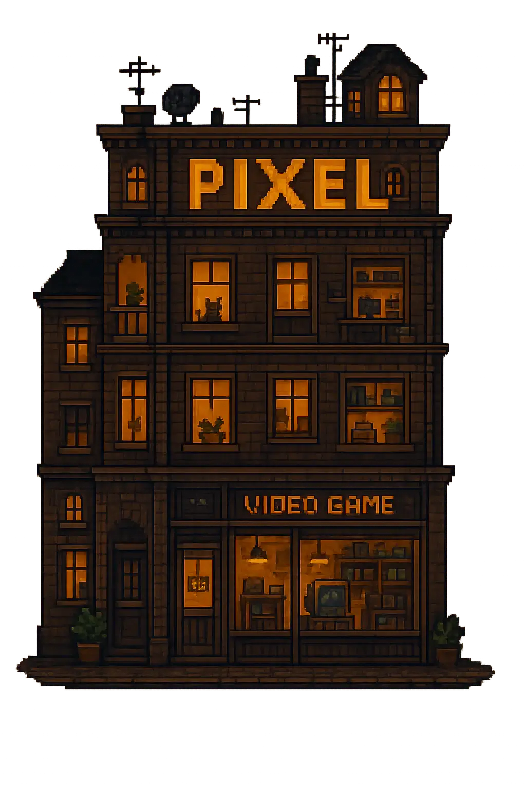 Pixel art building